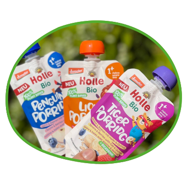 Holle Produkt mit Monomaterial verpackt