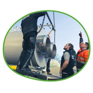 Biomasseheizwerk im Bau