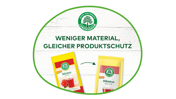 Weniger Material, gleicher Produktschutz bei Tee von Lebensbaum