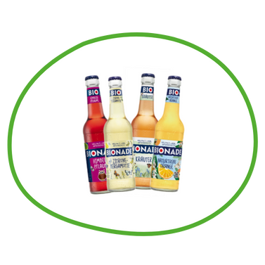 Limonadenflaschen von Bionade in verschiedenen Sorten